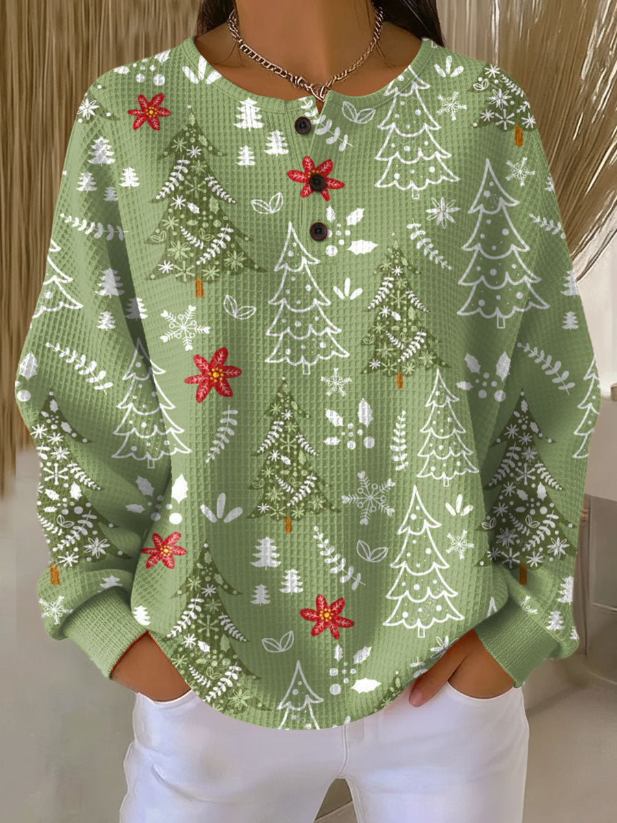 Ingrid Sweater with Christmas Tree Motif