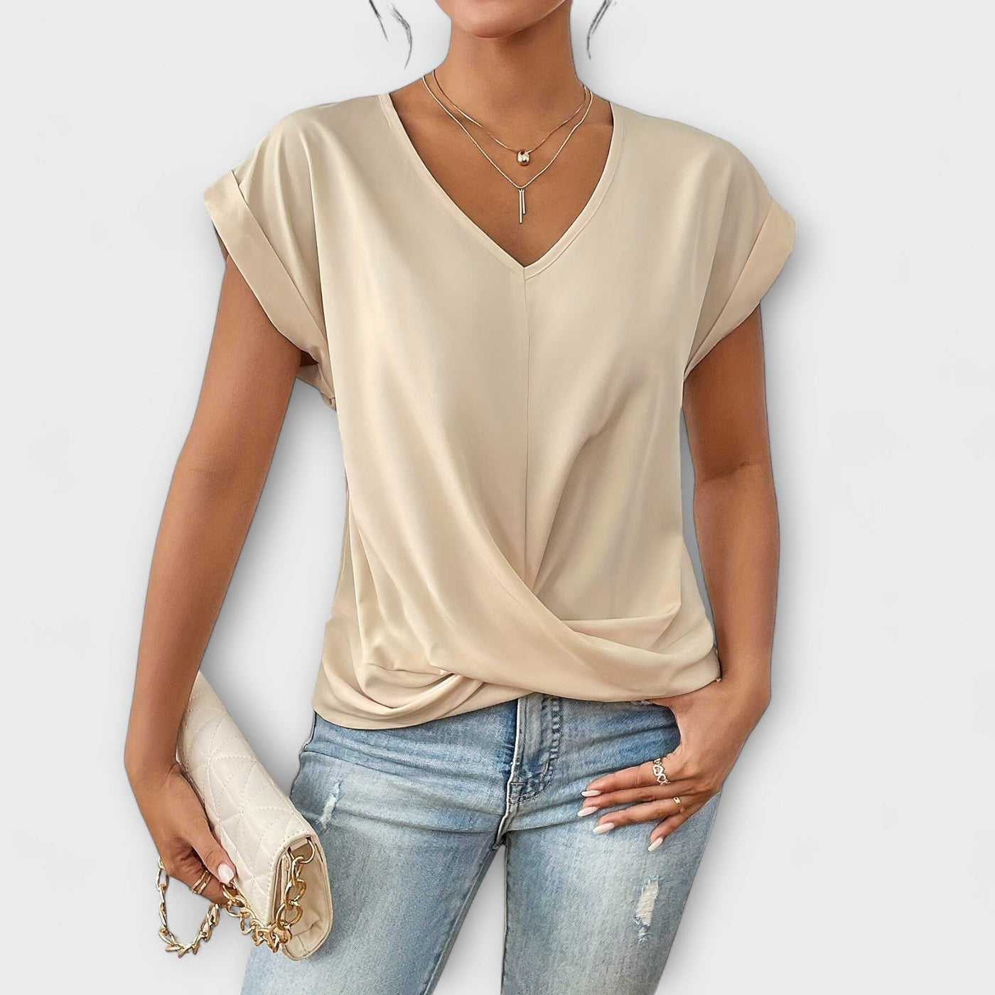 Carlinda Elegant V-neck Top