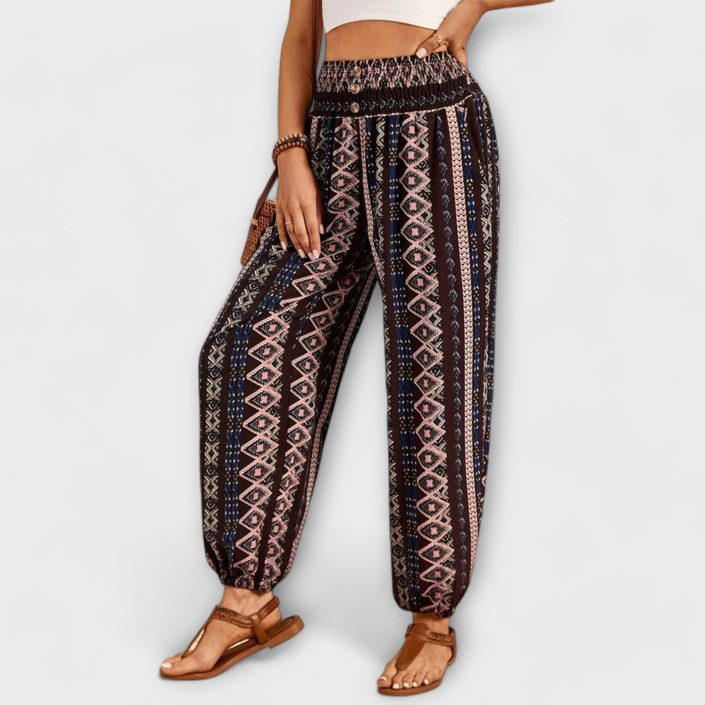 Scarlett Pants with Ethnic Graphic