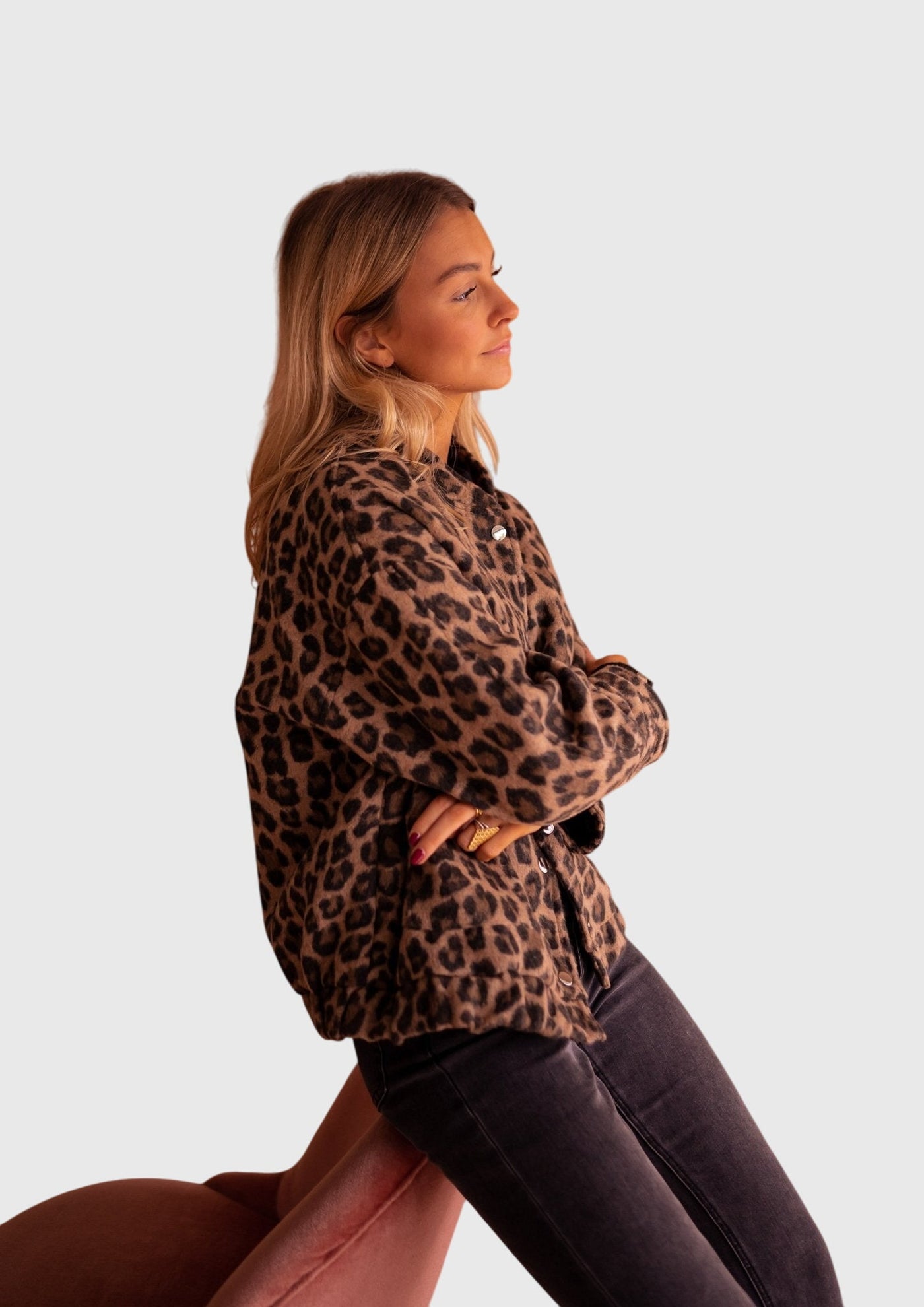 Elodie Stylish Leopard Print Jacket