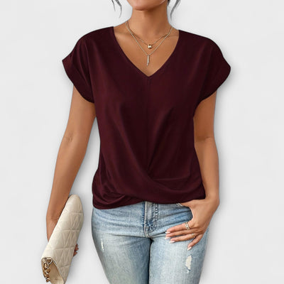 Carlinda Elegant V-neck Top