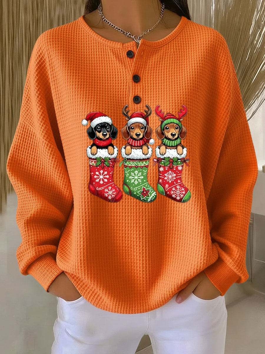 Grethe Vintage Christmas Sweater with Dog Motif