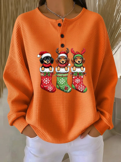 Grethe Vintage Christmas Sweater with Dog Motif