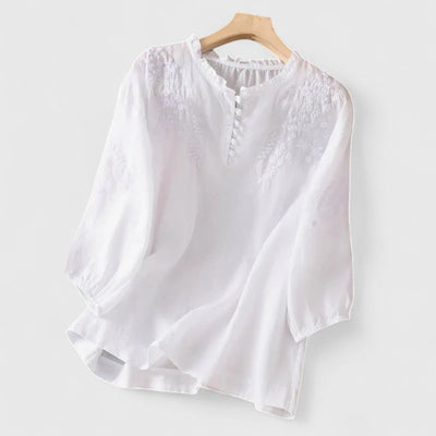 Vasilene Elegant Button-Front Blouse