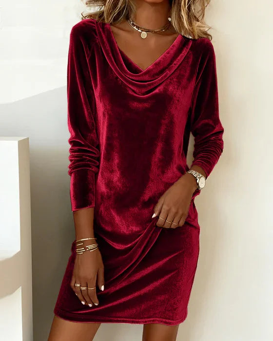 Frosina Loose Fitting Velvet Dress