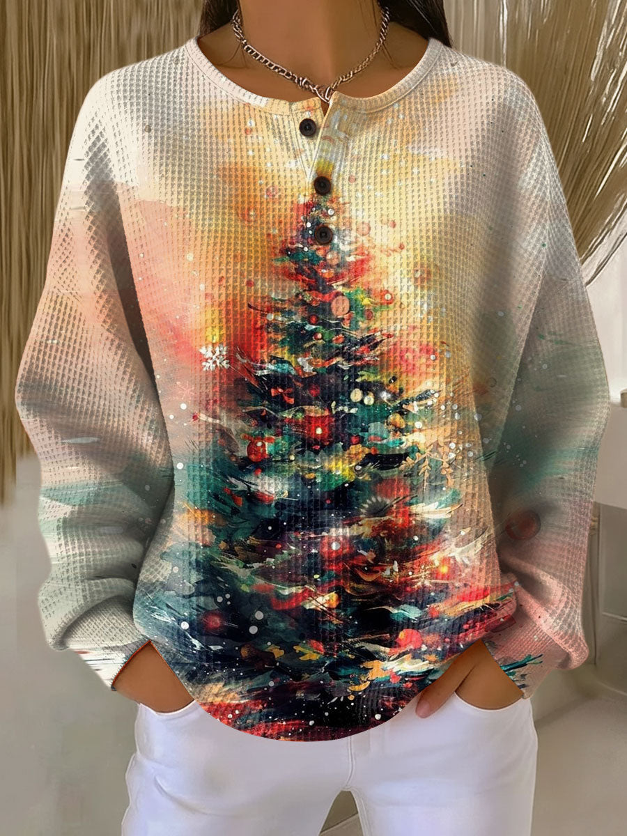 Ella Sweater with Christmas Tree and Cozy Vibes