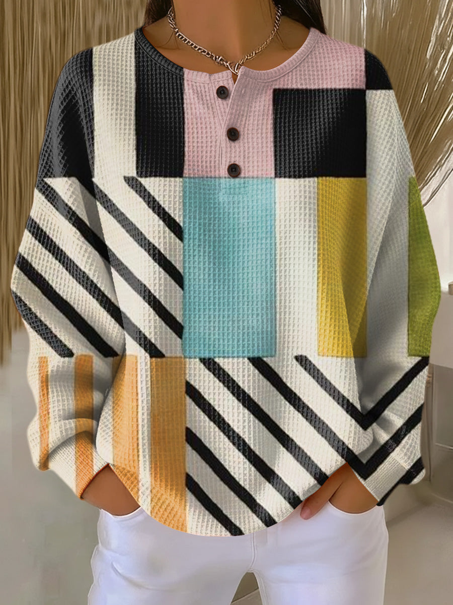 Karin Sweater with Colorful Check Pattern