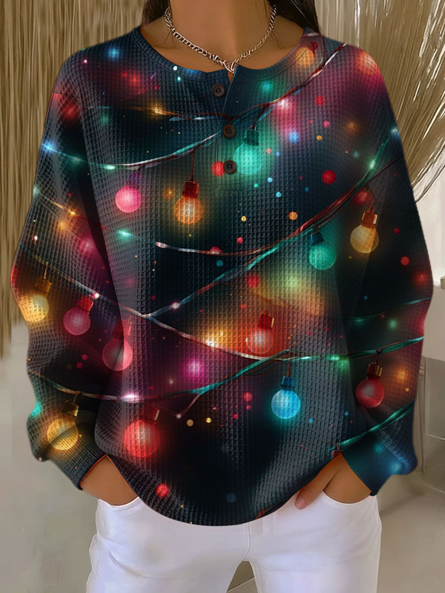 Sanna Christmas Sweater with Lanterns and Cozy Vibes