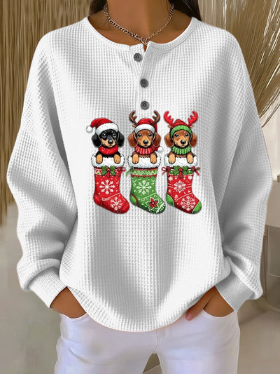 Grethe Vintage Christmas Sweater with Dog Motif